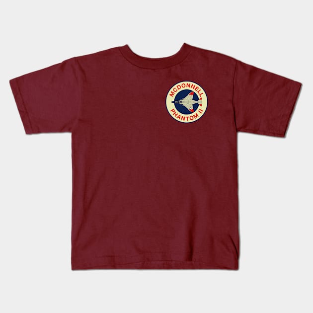 F-4 Phantom Retro Patch (Small logo) Kids T-Shirt by TCP